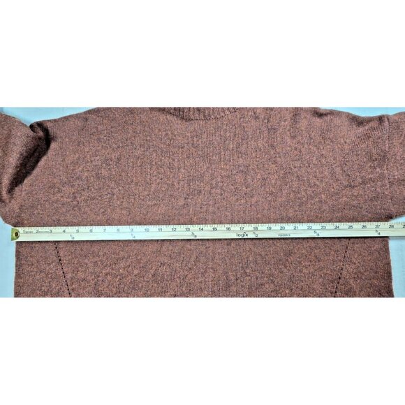 Poetry Cashmere Sweater Women’s 14 Brown Slim Funnel Neck Pullover Quiet Luxury - Picture 7 of 16